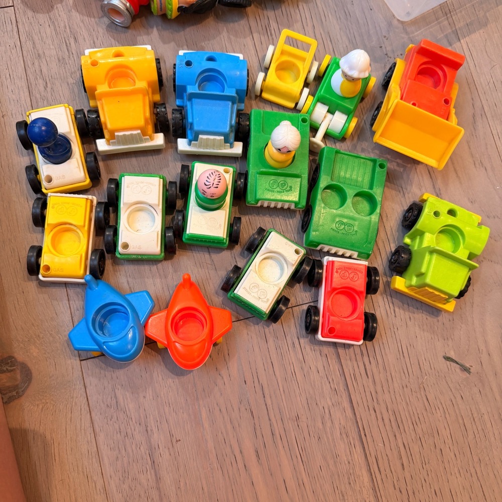 Vintage Fisher Price Little People Vehicle Lot Cars Trucks Planes Figures 1970s
